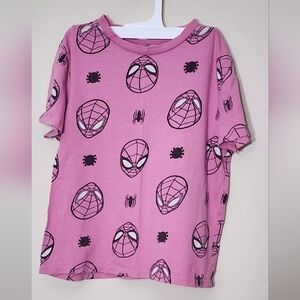 Kids Pink Spider Print Pajamas